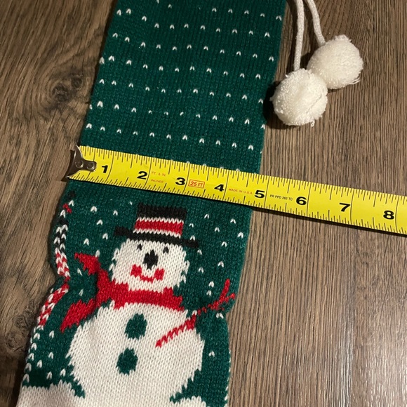Vintage Christmas Handmade Knit Snowman Sweater Stocking - Picture 3 of 6